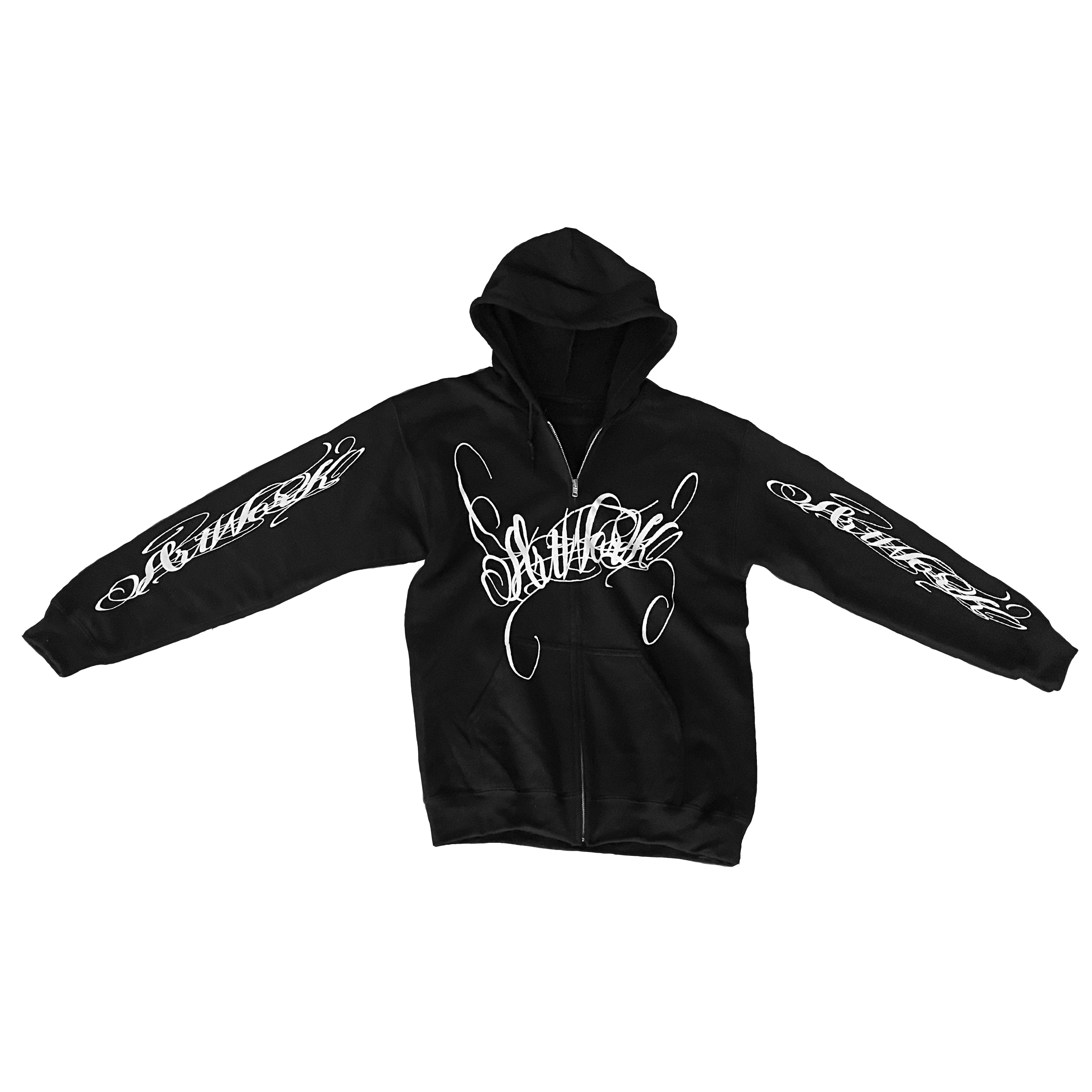 CURSIVE ARTWORK ZIP UP